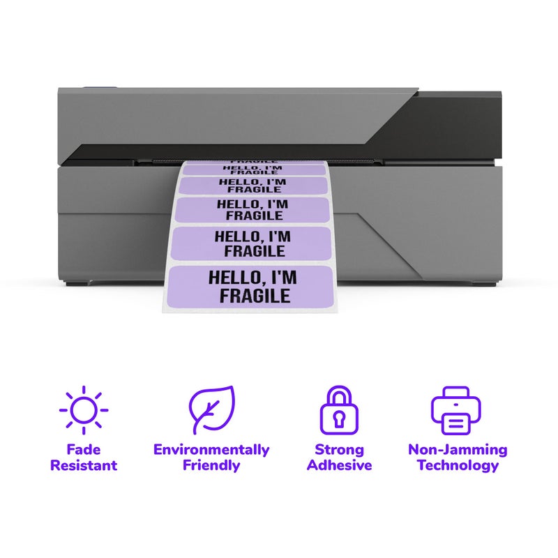 Rollo Direct Thermal 2x1 Sticker Labels - Roll of 1,000 Purple Thermal Labels - Multi-Purpose Thermal Printer Stickers - Image 5